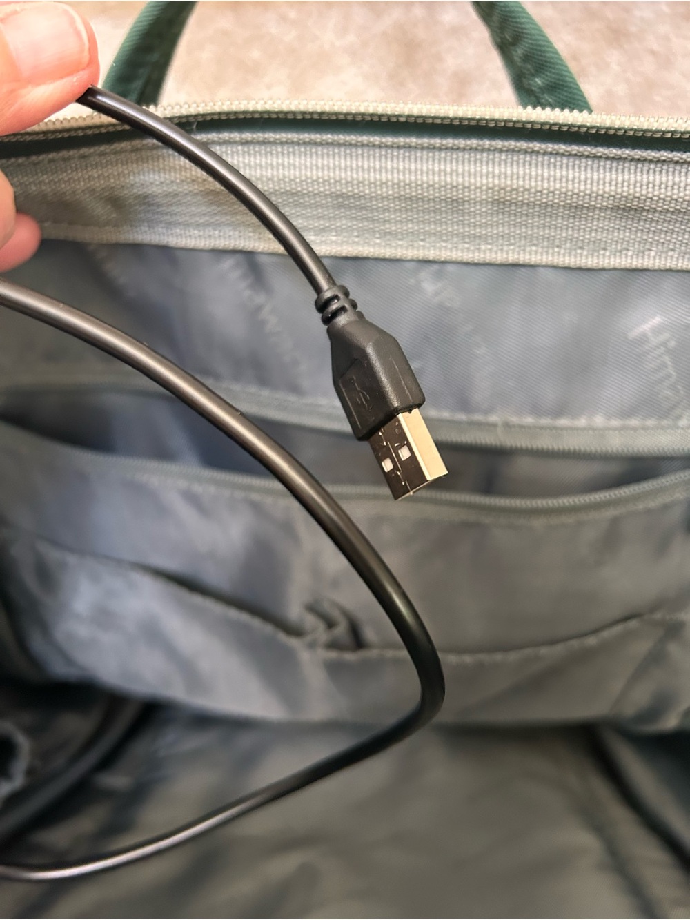 Himawari Laptop Backpack. Large USB charger. Travel. Work. School. Gold details. - Picture 7 of 12